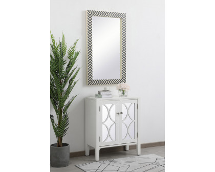 Elegant Wall Mirror - Black/White, D 24", H 40" (MR52440)