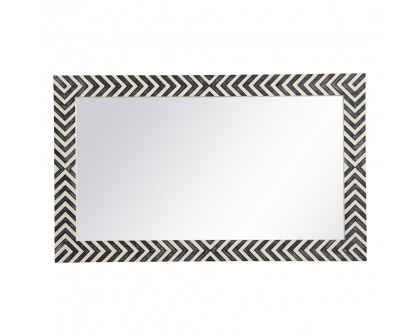 Elegant Wall Mirror - Black/White, D 24", H 40" (MR52440)