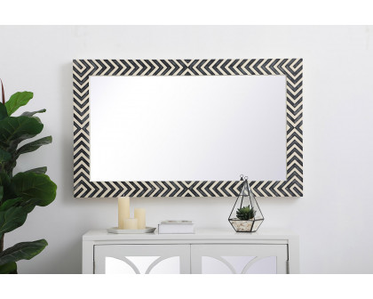 Elegant Wall Mirror - Black/White, D 24", H 40" (MR52440)