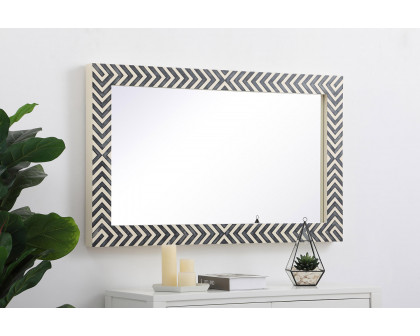 Elegant Wall Mirror - Black/White, D 24", H 40" (MR52440)