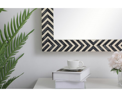 Elegant Wall Mirror - Black/White, D 24", H 40" (MR52440)