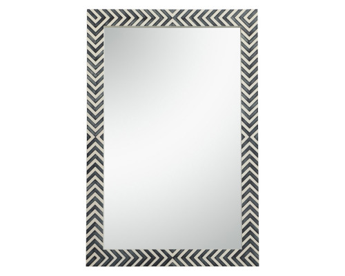 Elegant Wall Mirror - Black/White, D 28", H 42" (MR52842)