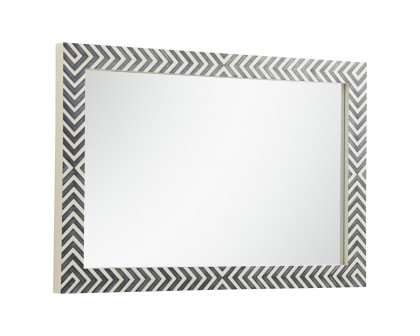 Elegant Wall Mirror - Black/White, D 28", H 42" (MR52842)