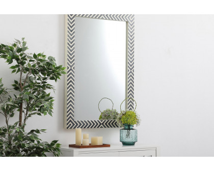 Elegant Wall Mirror - Black/White, D 28", H 42" (MR52842)