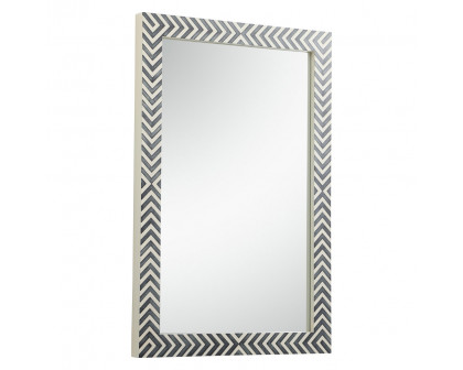 Elegant Wall Mirror - Black/White, D 28", H 42" (MR52842)