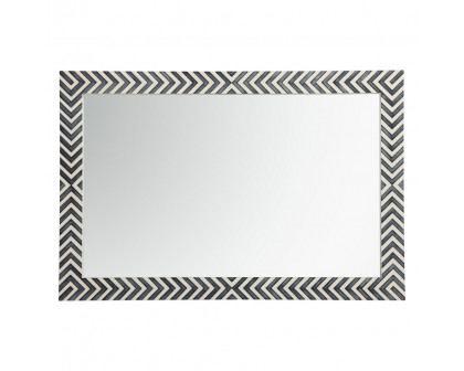 Elegant Wall Mirror - Black/White, D 28", H 42" (MR52842)