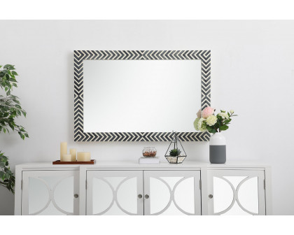 Elegant Wall Mirror - Black/White, D 28", H 42" (MR52842)