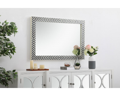 Elegant Wall Mirror - Black/White, D 28", H 42" (MR52842)