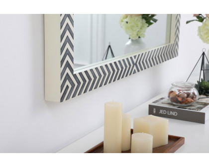 Elegant Wall Mirror - Black/White, D 28", H 42" (MR52842)