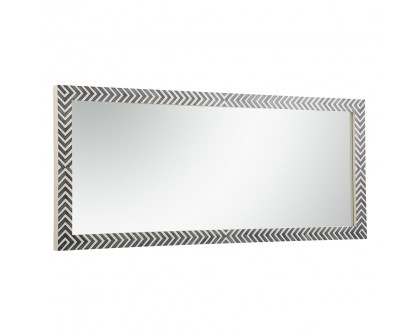 Elegant Wall Mirror - Black/White, D 30", H 72" (MR53072)