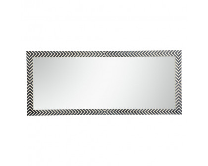 Elegant Wall Mirror - Black/White, D 30", H 72" (MR53072)