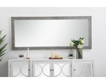 Elegant Wall Mirror - Black/White, D 30", H 72" (MR53072)