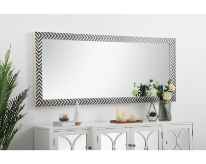 Elegant Wall Mirror - Black/White, D 30", H 72" (MR53072)