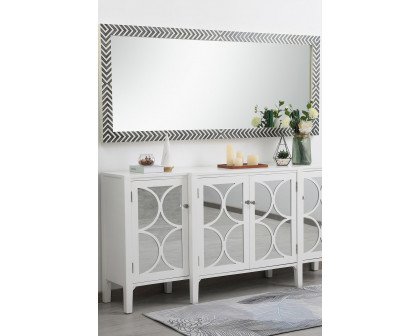 Elegant Wall Mirror - Black/White, D 30", H 72" (MR53072)