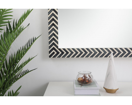 Elegant Wall Mirror - Black/White, D 30", H 72" (MR53072)