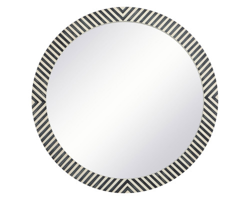 Elegant Wall Mirror - Black/White, D 36", H 36" (MR53636)