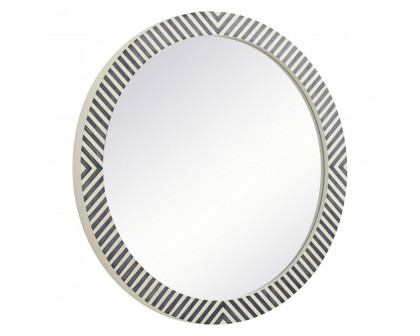 Elegant Wall Mirror - Black/White, D 36", H 36" (MR53636)