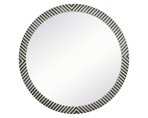 Elegant Wall Mirror - Black/White, D 42", H 42" (MR54242)