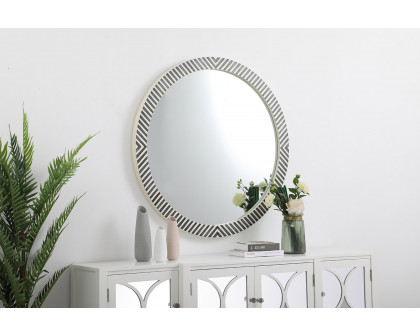 Elegant Wall Mirror - Black/White, D 42", H 42" (MR54242)