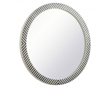 Elegant Wall Mirror - Black/White, D 42", H 42" (MR54242)