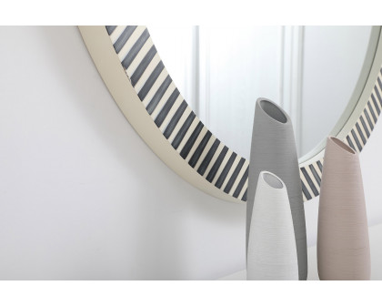 Elegant Wall Mirror - Black/White, D 42", H 42" (MR54242)