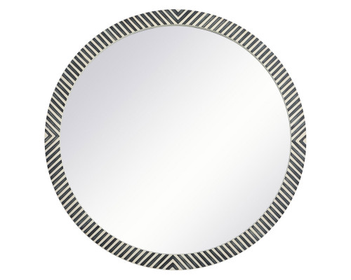 Elegant Wall Mirror - Black/White, D 48", H 48" (MR54848)