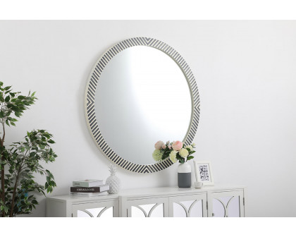 Elegant Wall Mirror - Black/White, D 48", H 48" (MR54848)