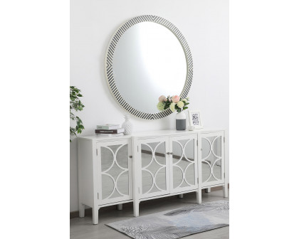 Elegant Wall Mirror - Black/White, D 48", H 48" (MR54848)