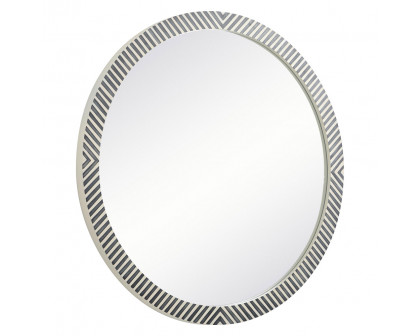 Elegant Wall Mirror - Black/White, D 48", H 48" (MR54848)