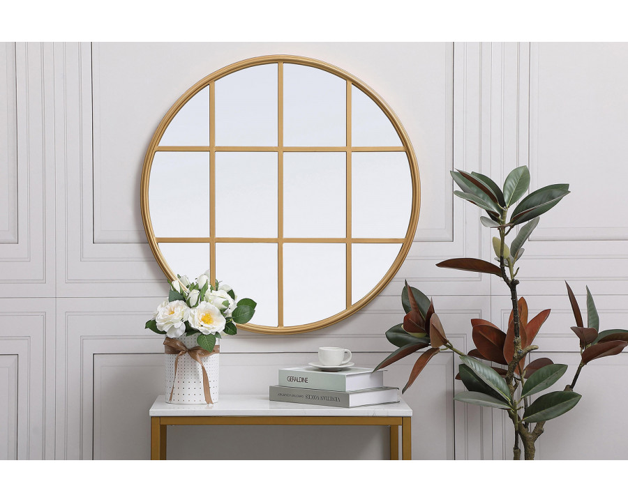 Elegant Wall Mirror - Brass, L 28" (MR632828BR)