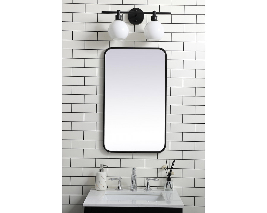 Elegant Wall Mirror - Black, L 30" (MR801830BK)