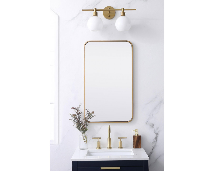 Elegant Wall Mirror - Brass, L 30" (MR801830BR)