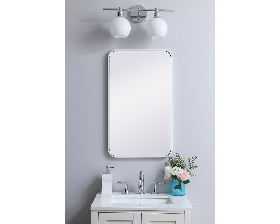 Elegant Wall Mirror - White, L 30" (MR801830WH)