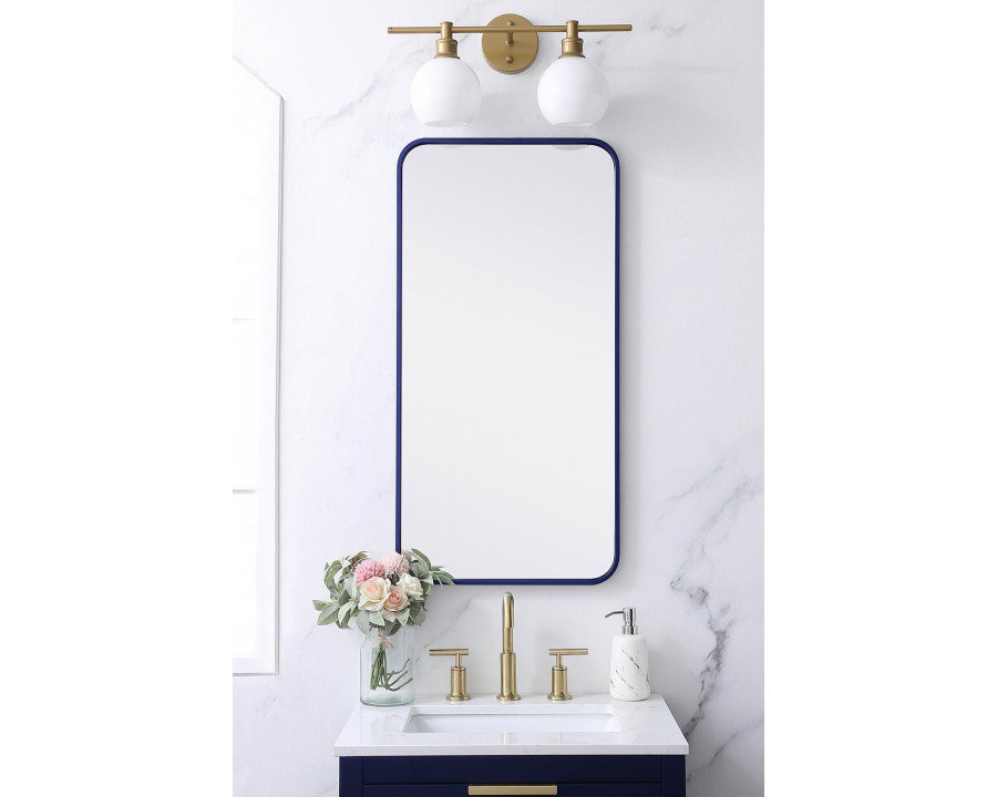 Elegant Wall Mirror - Blue, L 36" (MR801836BL)