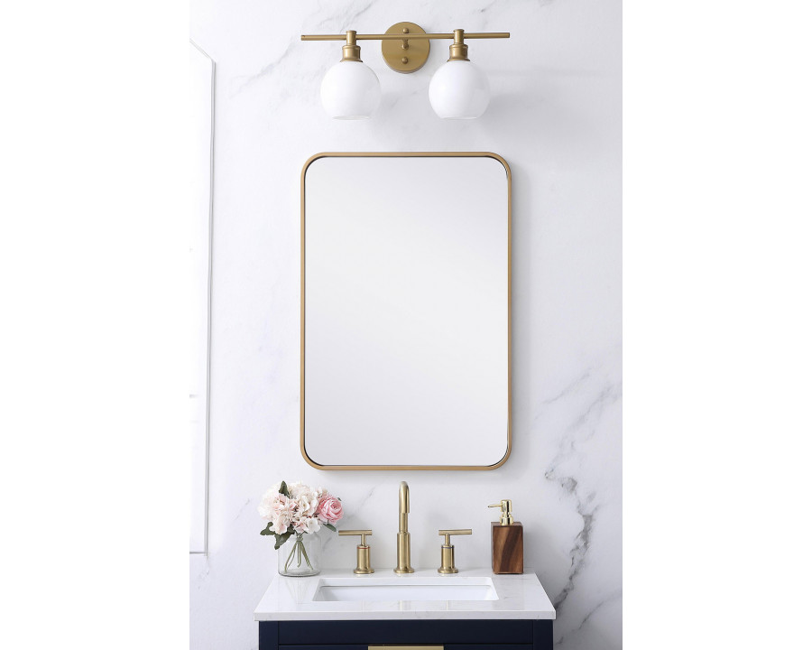 Elegant Wall Mirror - Brass, L 30" (MR802030BR)