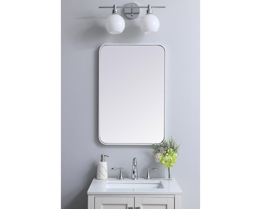 Elegant Wall Mirror - White, L 30" (MR802030WH)