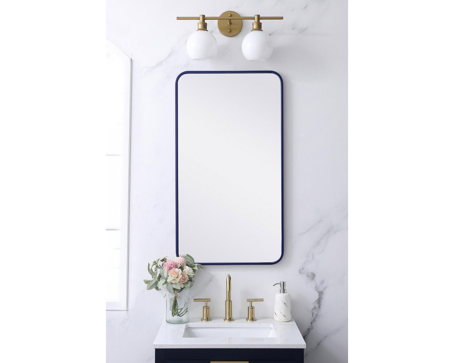 Elegant Wall Mirror - Blue, L 36" (MR802036BL)