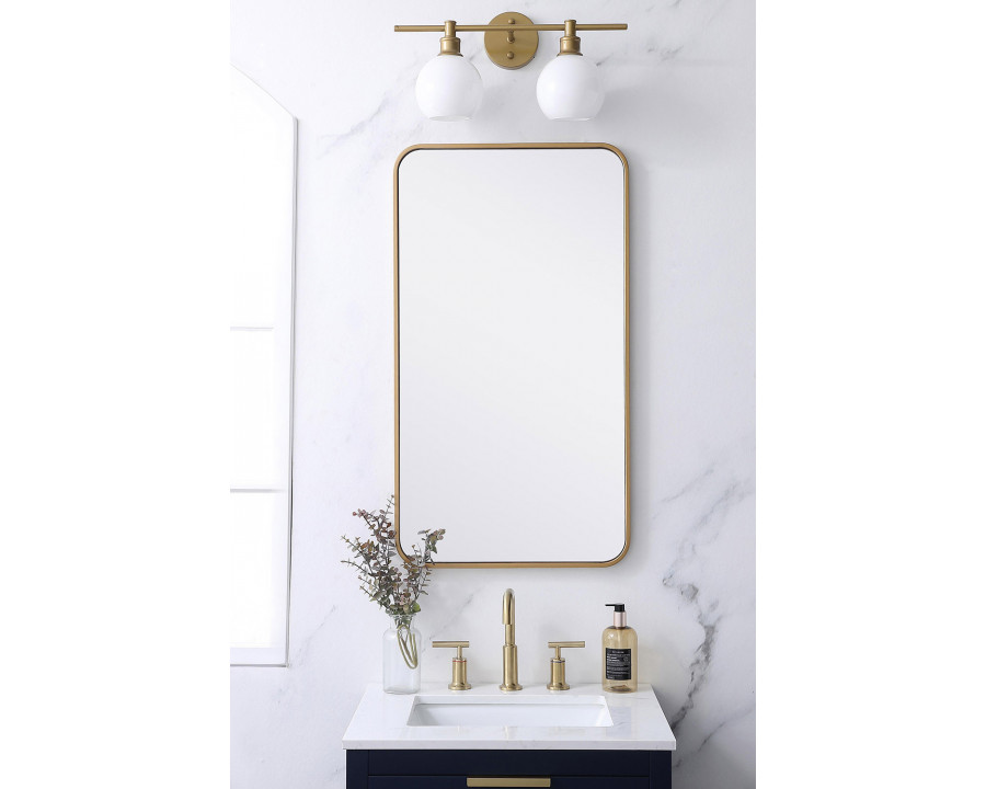 Elegant Wall Mirror - Brass, L 36" (MR802036BR)