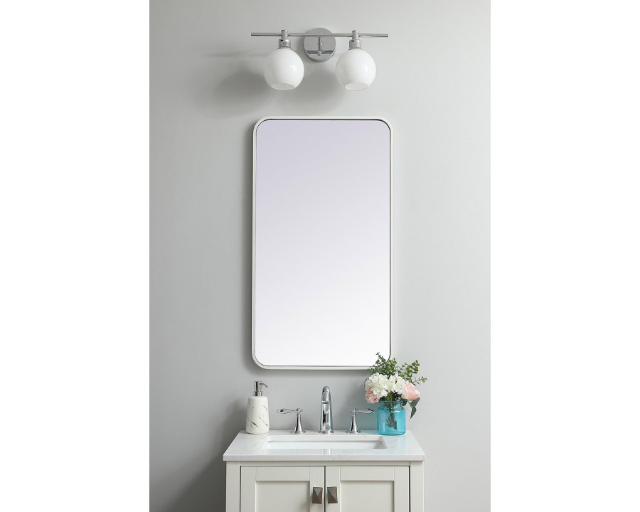 Elegant Wall Mirror - White, L 36" (MR802036WH)