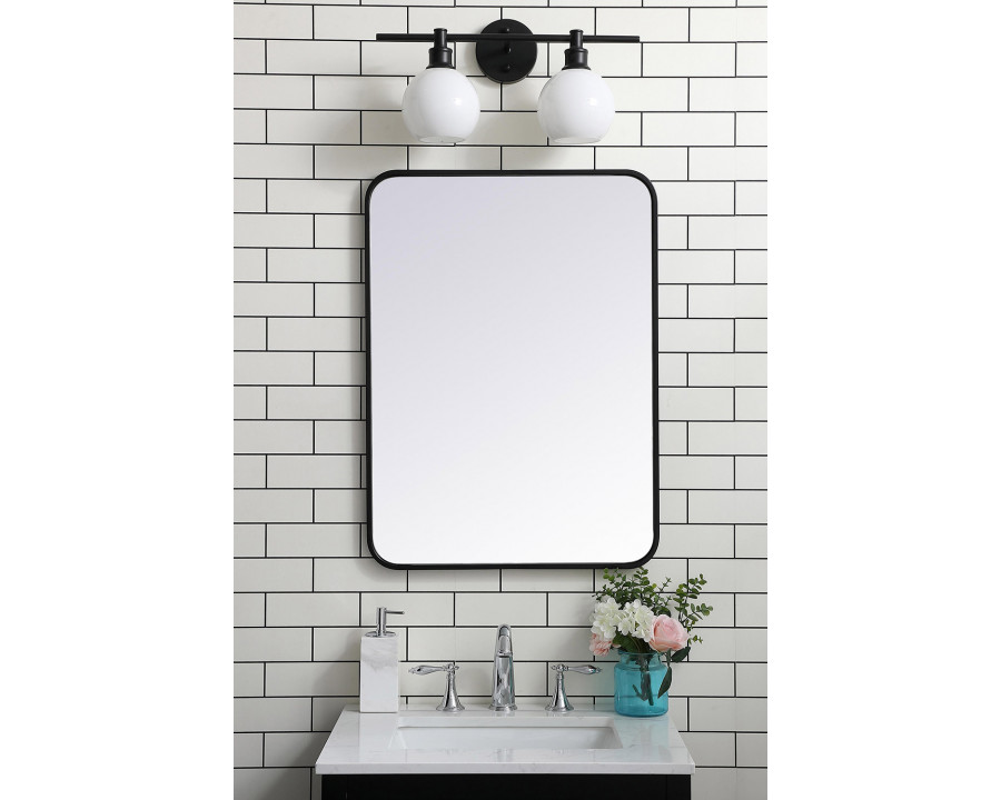 Elegant Wall Mirror - Black, L 30" (MR802230BK)