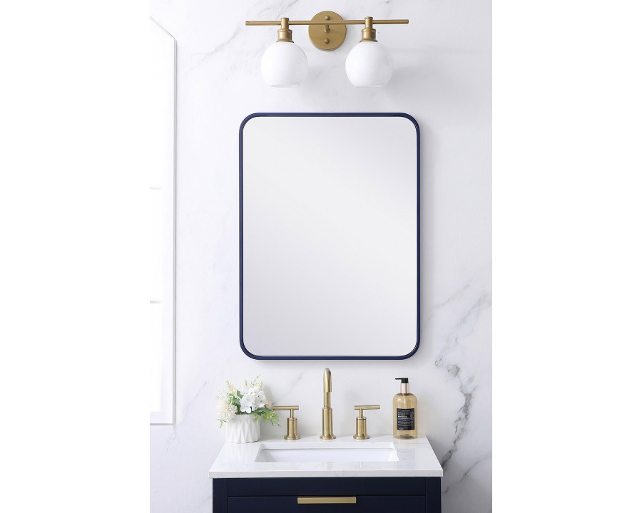 Elegant Wall Mirror - Blue, L 30" (MR802230BL)