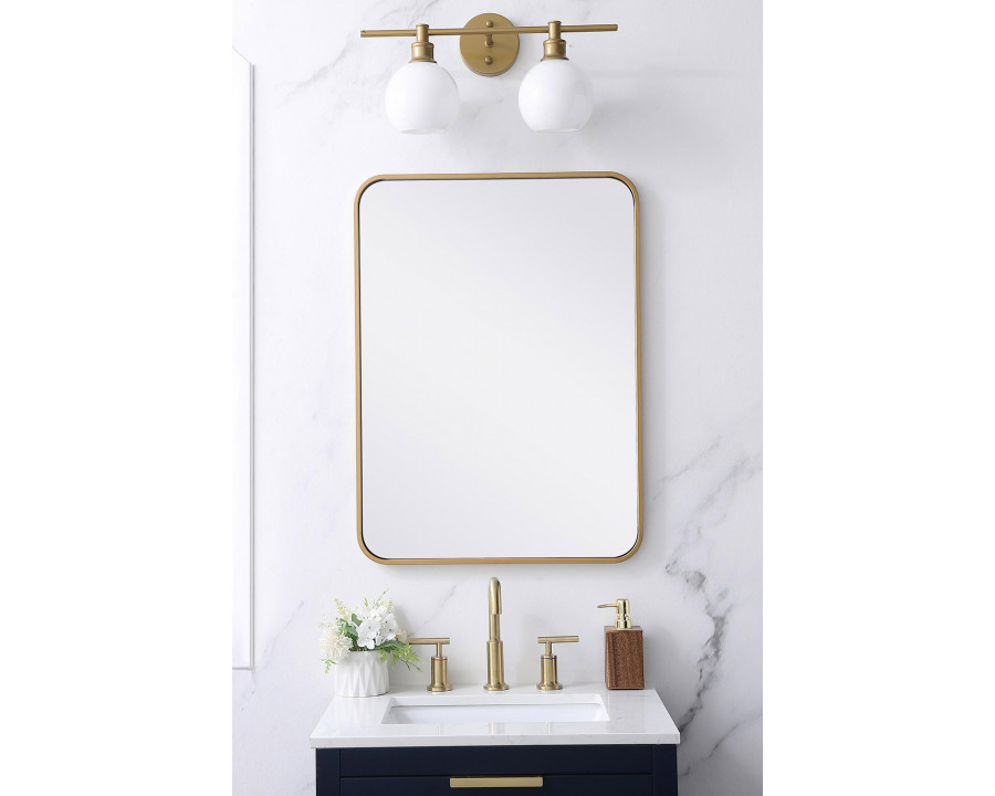 Elegant Wall Mirror - Brass, L 30" (MR802230BR)