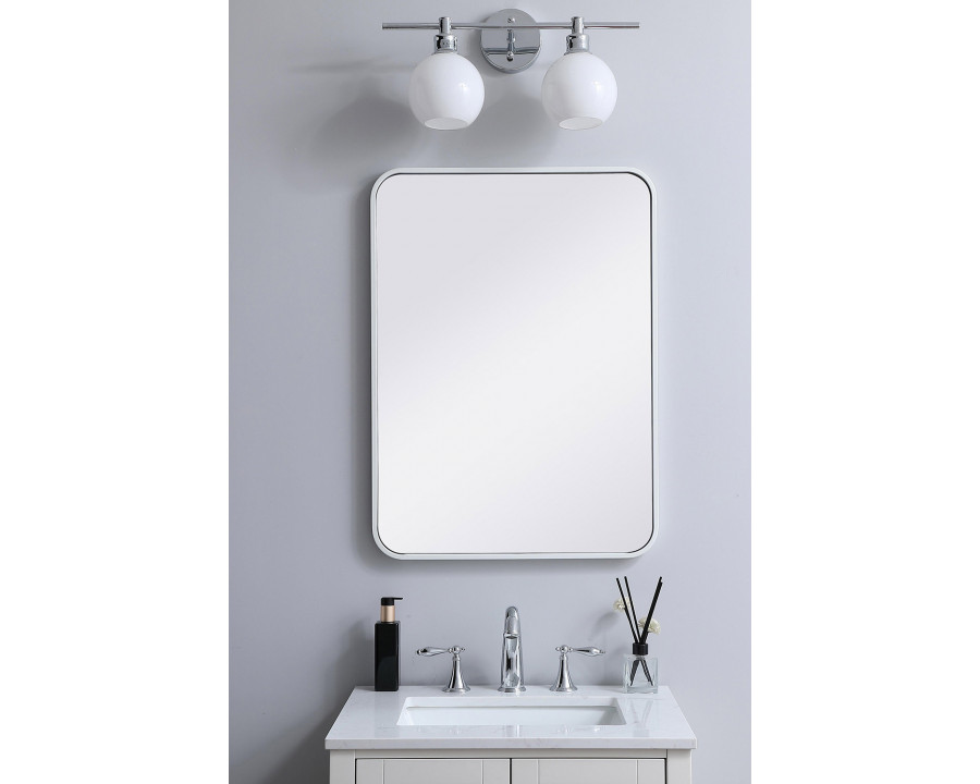 Elegant Wall Mirror - White, L 30" (MR802230WH)