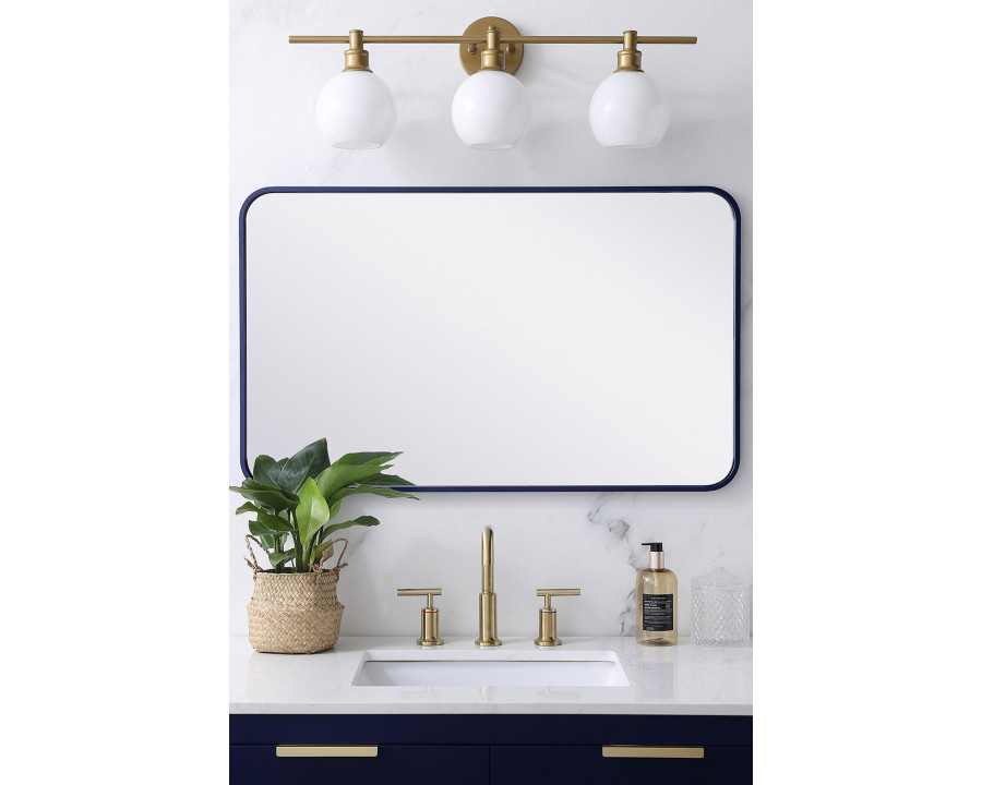 Elegant Wall Mirror - Blue, L 36" (MR802236BL)