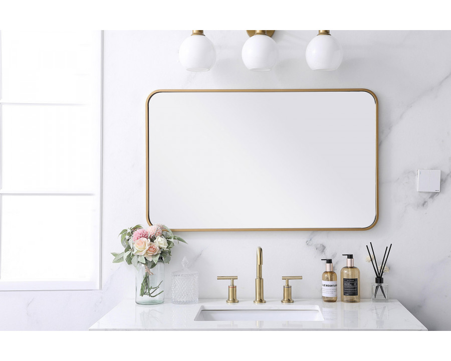 Elegant Wall Mirror - Brass, L 36" (MR802236BR)