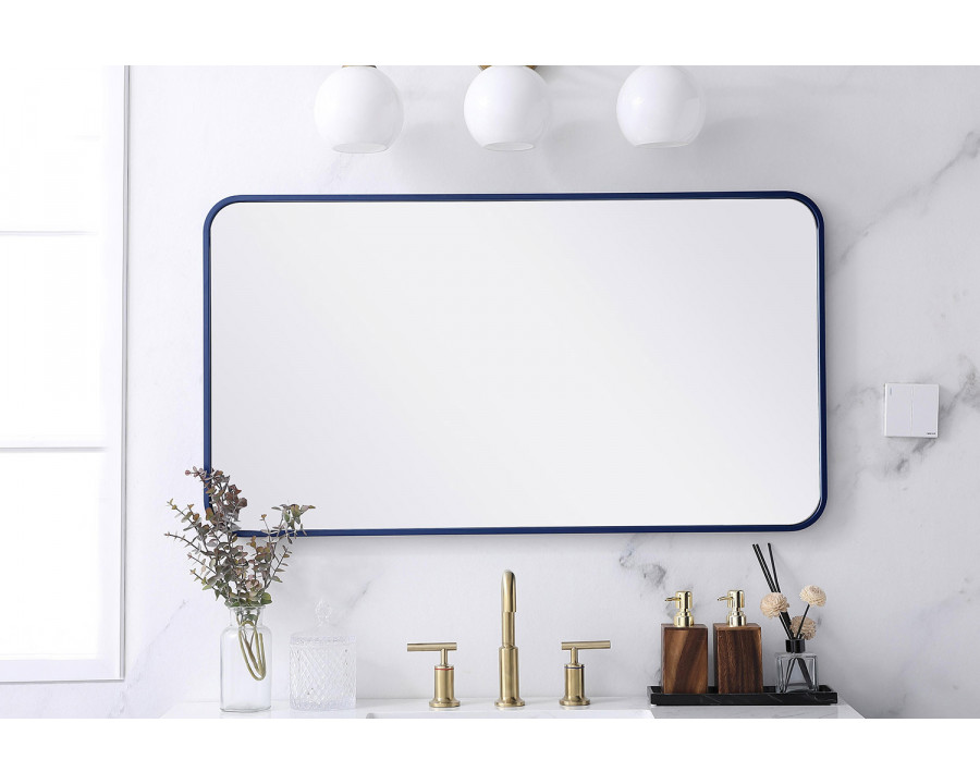 Elegant Wall Mirror - Blue, L 40" (MR802240BL)