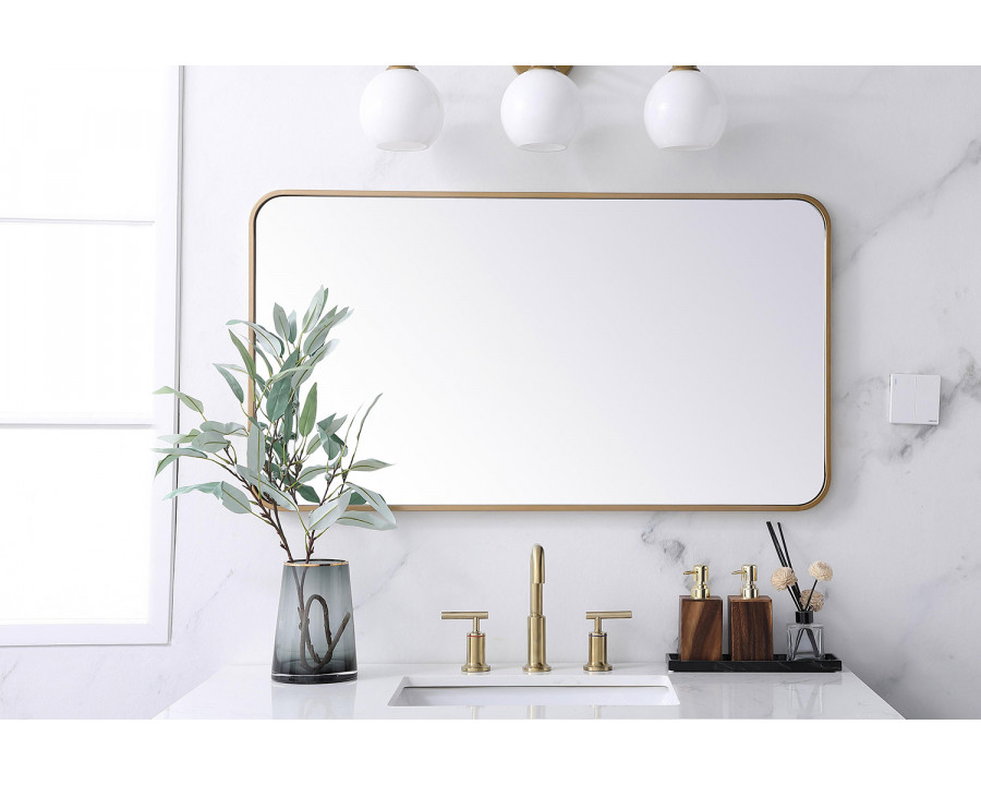 Elegant Wall Mirror - Brass, L 40" (MR802240BR)