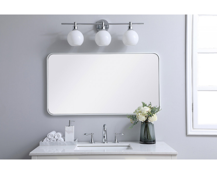 Elegant Wall Mirror - White, L 40" (MR802240WH)