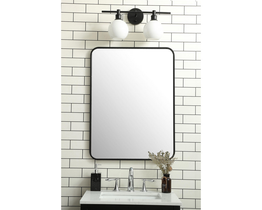 Elegant Wall Mirror - Black, L 32" (MR802432BK)