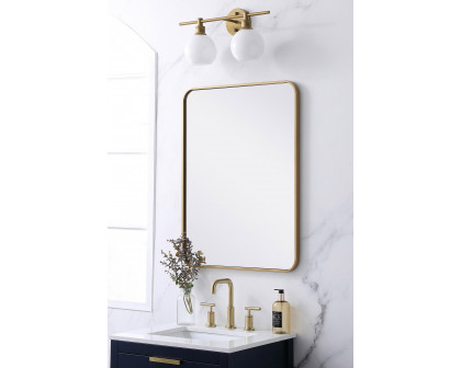 Elegant Wall Mirror - Brass, L 32" (MR802432BR)